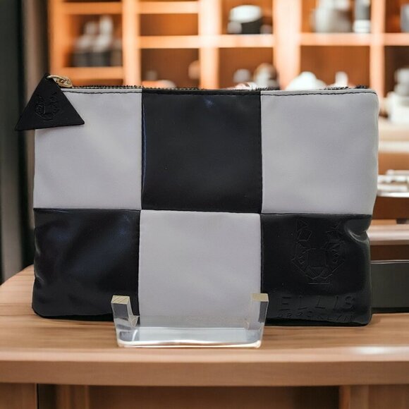 Ellis Brooklyn Black White Cosmetics Pouch - Picture 1 of 6
